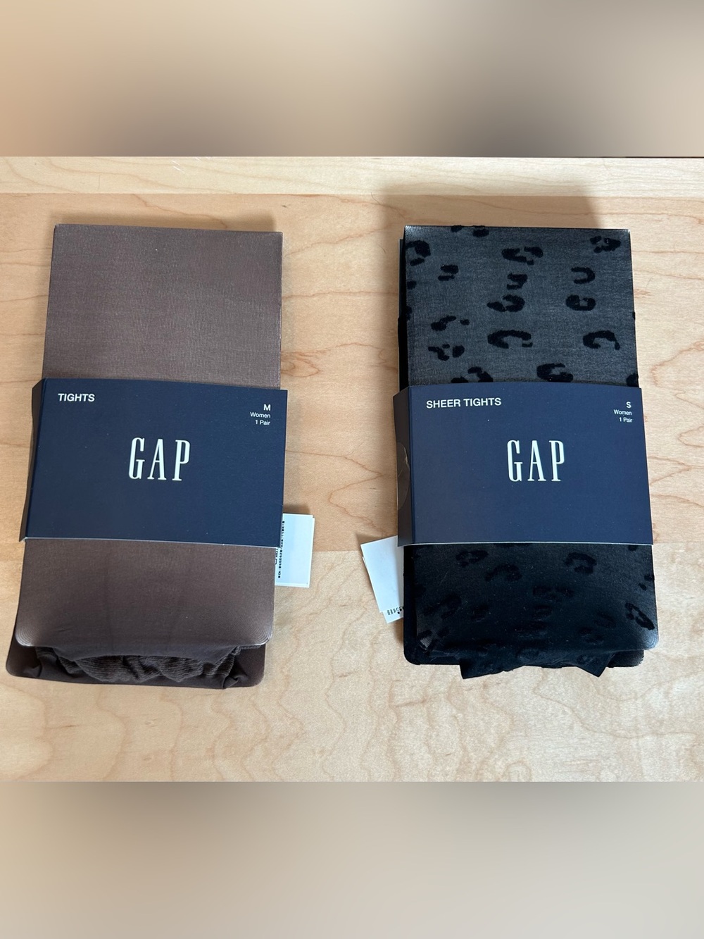 GAP Sheer Tights in Black and Gap Brown Tights